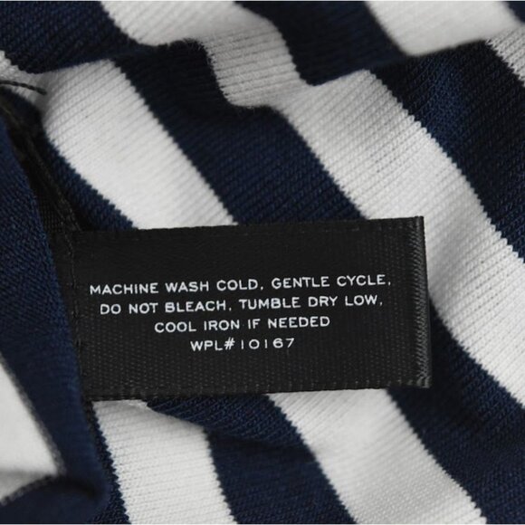 Aqua Girls Striped Long Sleeve Twist Knot Top Large Navy Blue White - Picture 4 of 5